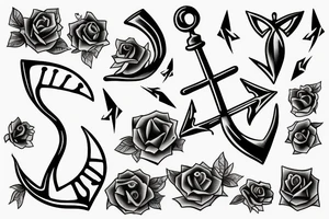 hourglass anchor tattoo idea
