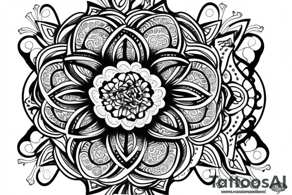 Flower mandala tattoo idea