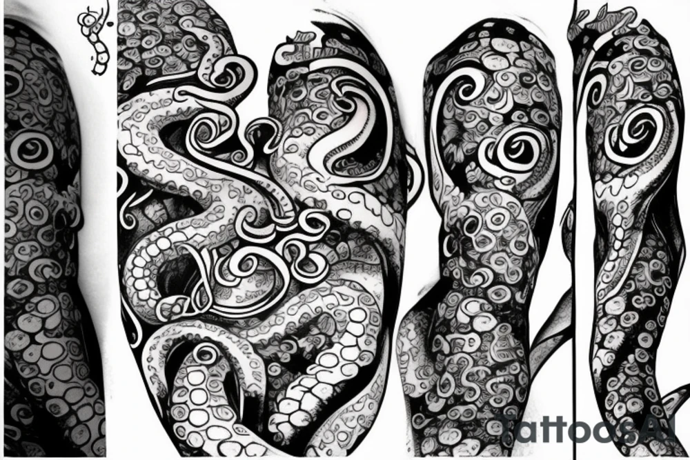 octopus on thigh tattoo idea