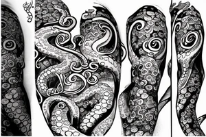 octopus on thigh tattoo idea