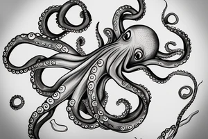 octopus on thigh tattoo idea