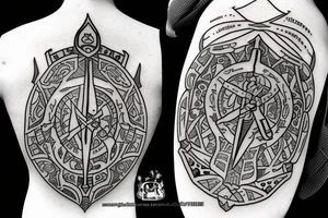 My knowledge is my shield and my attitude is my sword tattoo idea
