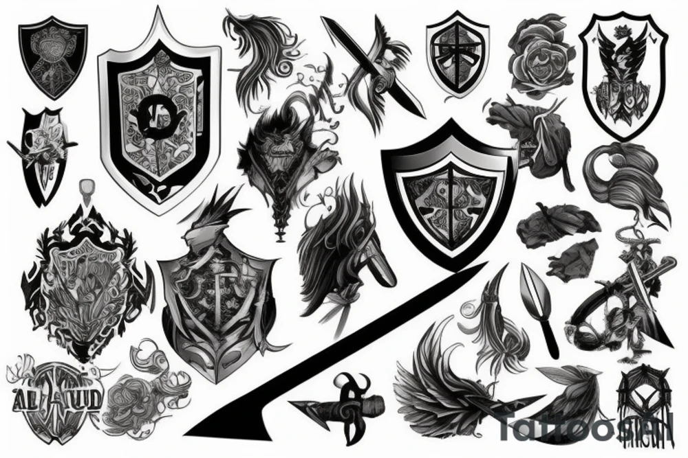 My knowledge is my shield and my attitude is my sword tattoo idea