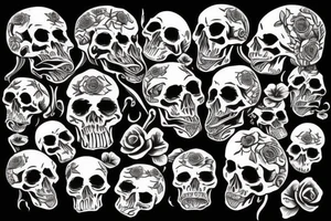lots of skulls tattoo idea