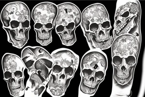 lots of skulls tattoo idea