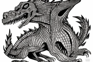Godzilla skeleton tattoo idea