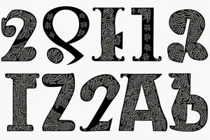Typography letter Z with flower tattoo idea