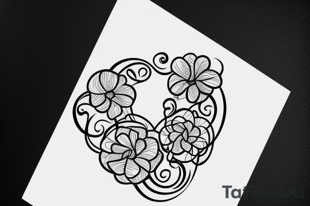 Typography letter Z with flower tattoo idea