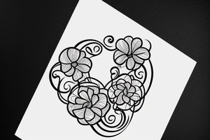 Typography letter Z with flower tattoo idea