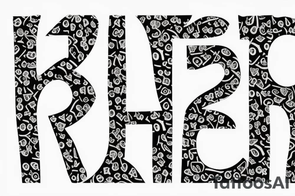Typography letter Z with flower tattoo idea