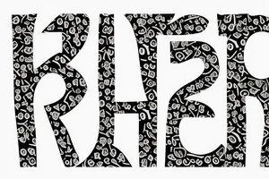 Typography letter Z with flower tattoo idea