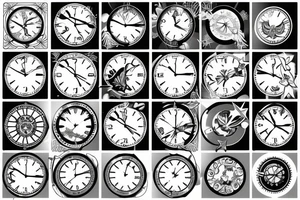 Clock with a star at the 12:00, 10:00, 2:00. tattoo idea