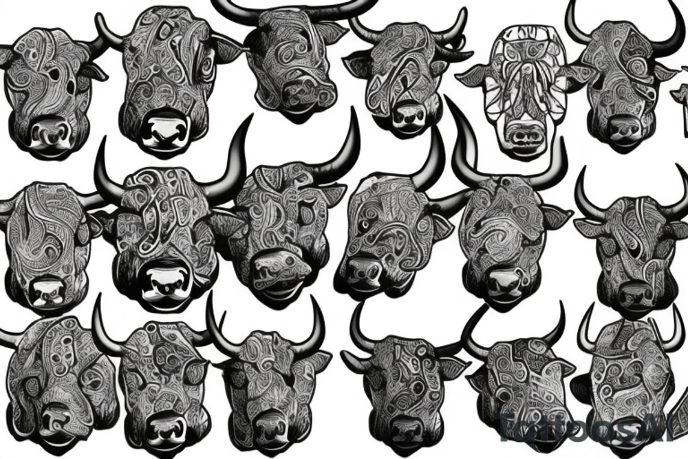 Bull head with no horns tattoo idea