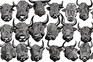 Bull head with no horns tattoo idea