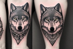forearm, serious wolf, wind rose tattoo idea