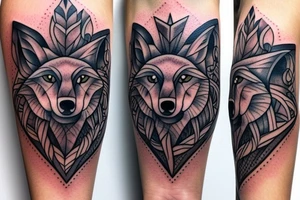 forearm, serious wolf, wind rose tattoo idea