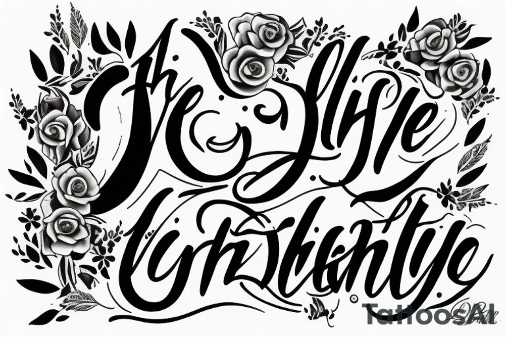 lettering "the light of my life" tattoo idea