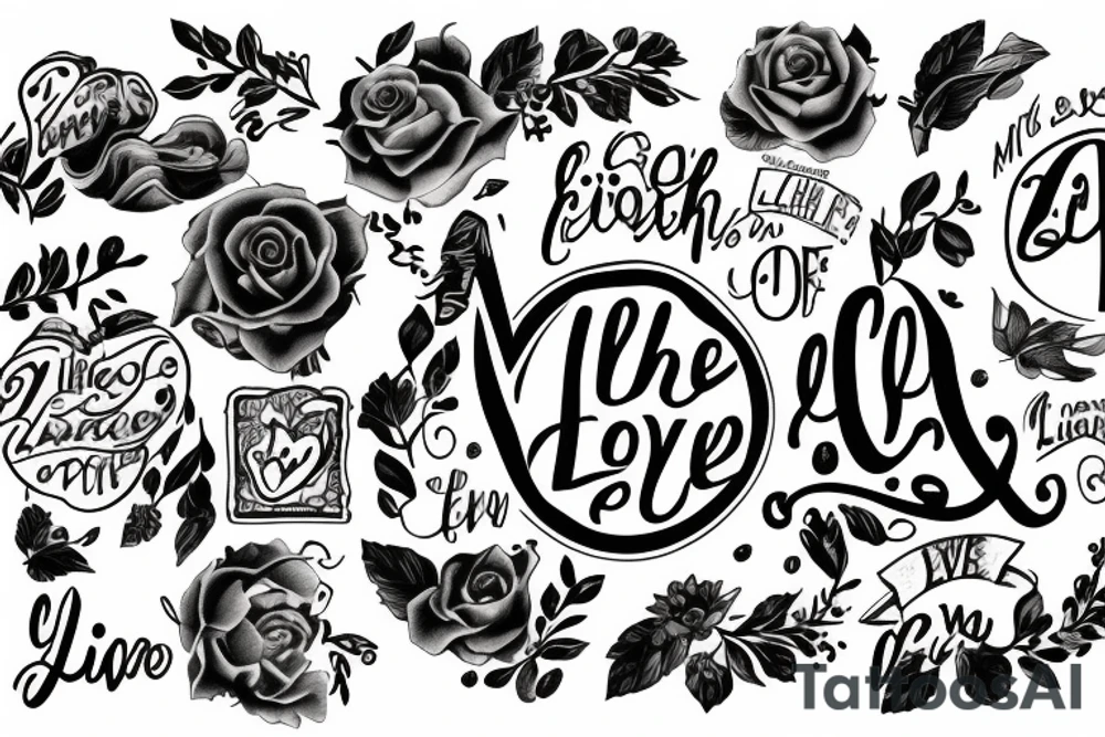 lettering "the light of my life" tattoo idea