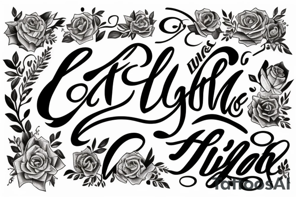 lettering "the light of my life" tattoo idea