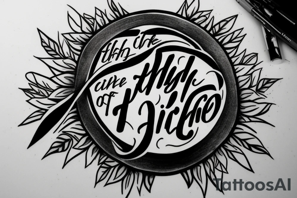 lettering "the light of my life" tattoo idea
