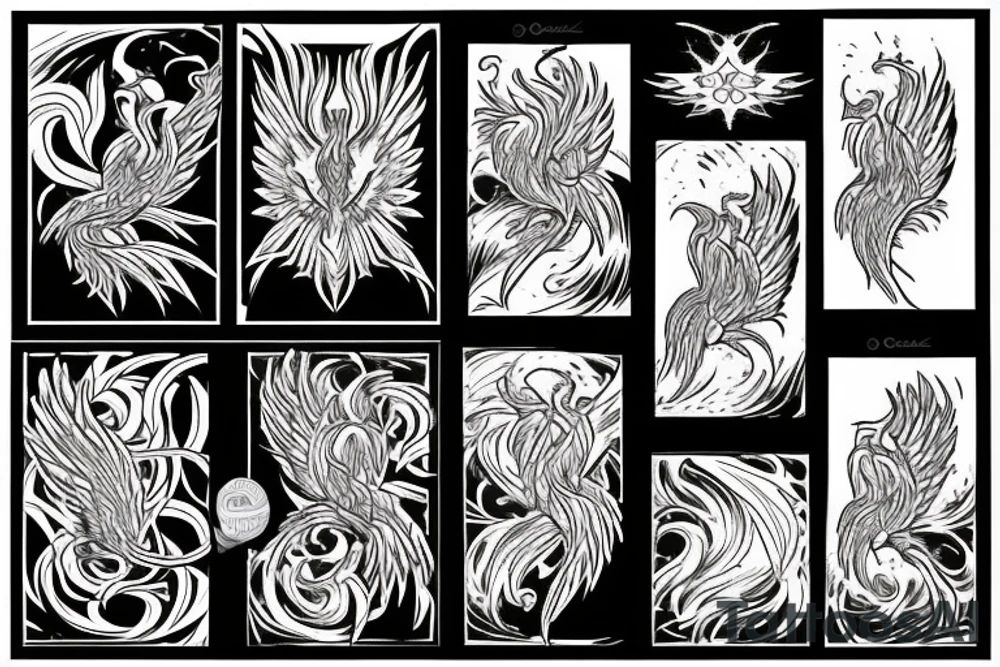 Phoenix from the ashes for my rib arch tattoo idea