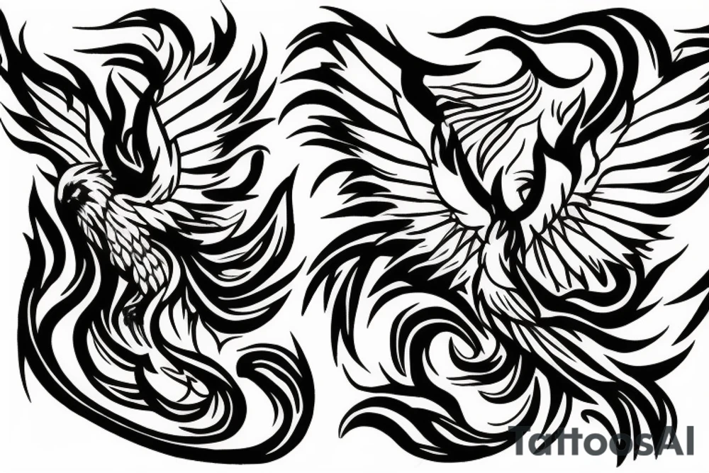 Phoenix from the ashes for my rib arch tattoo idea