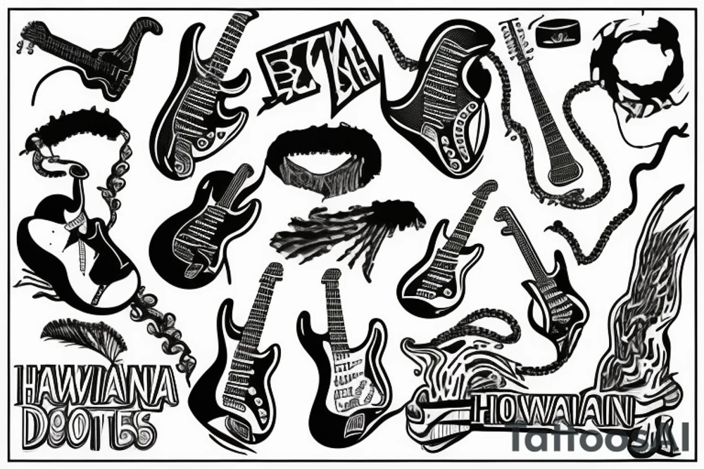 Hawaiian Stratocaster tattoo idea