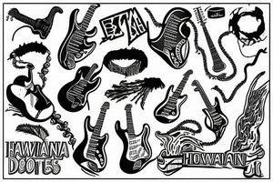 Hawaiian Stratocaster tattoo idea