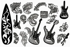 Hawaiian Stratocaster tattoo idea
