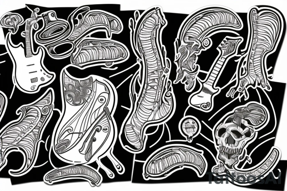 Hawaiian Stratocaster tattoo idea