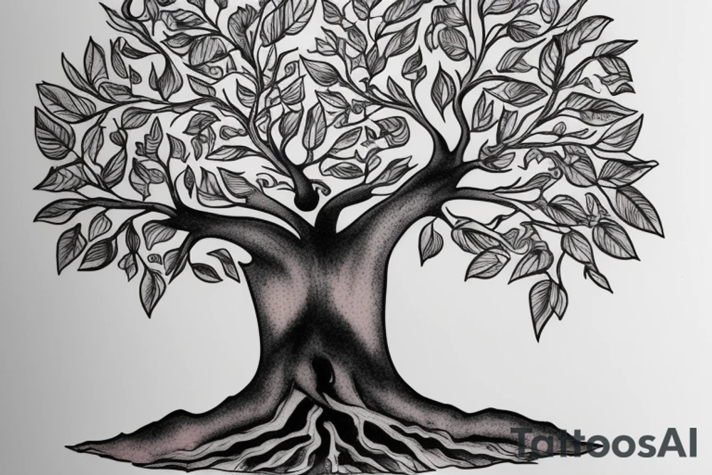 Tree of live for my rib arch in full collar tattoo idea