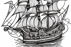 Pirate ship for my rib arch in full collar tattoo idea