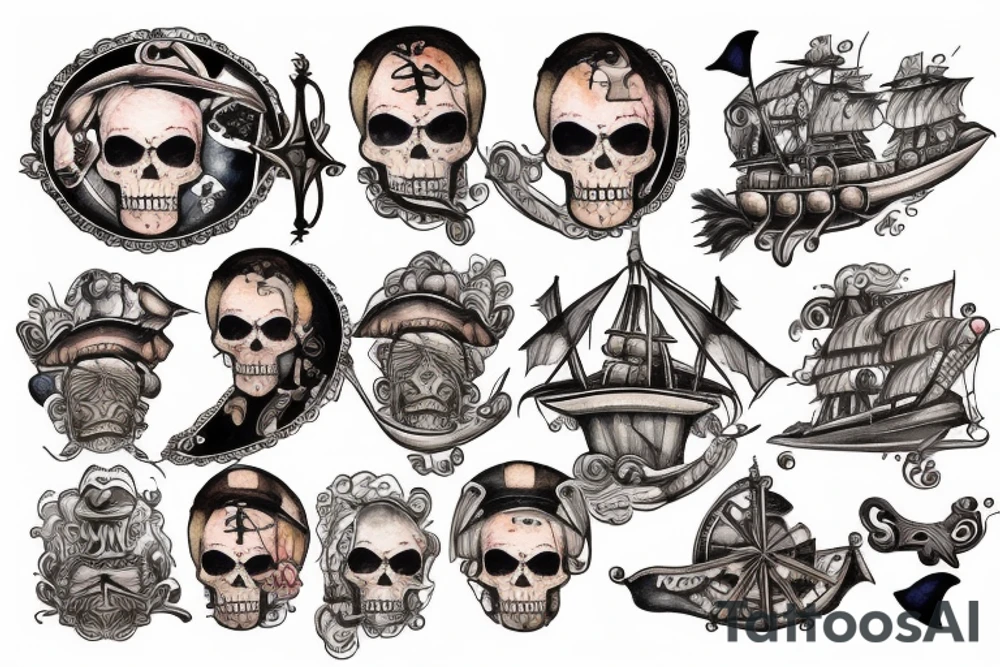 Pirate ship for my rib arch in full collar tattoo idea