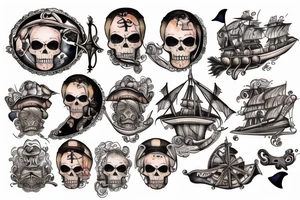 Pirate ship for my rib arch in full collar tattoo idea
