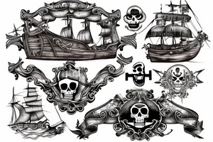 Pirate ship for my rib arch in full collar tattoo idea