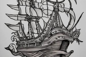 A pirate ship from the movie Pirate's Curse for my rib arch tattoo idea