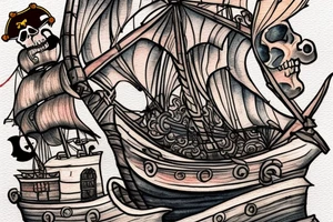 A pirate ship from the movie Pirate's Curse for my rib arch tattoo idea