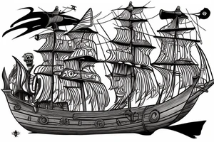 A pirate ship from the movie Pirate's Curse for my rib arch tattoo idea