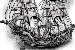 A pirate ship from the movie Pirate's Curse for my rib arch tattoo idea