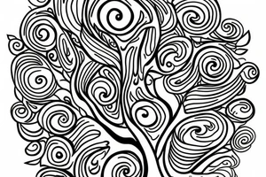 A tree of live in the color of the 4 elements tattoo idea