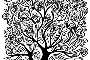 A tree of live in the color of the 4 elements tattoo idea