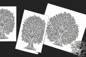 A tree of live in the color of the 4 elements tattoo idea