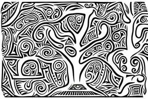 A tree of live with taino Symbols in the color of the 4 elements for my lower back tattoo idea