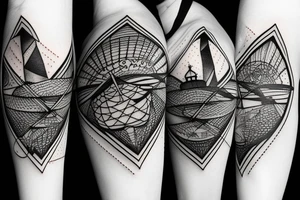 Lighthouse surrounded by darkness and incorporate the 3 dark triads tattoo idea