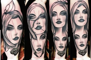 A pierced woman tattoo idea