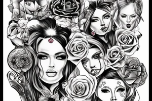 A pierced woman tattoo idea