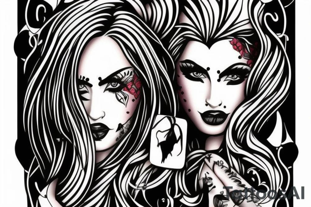 A pierced woman tattoo idea