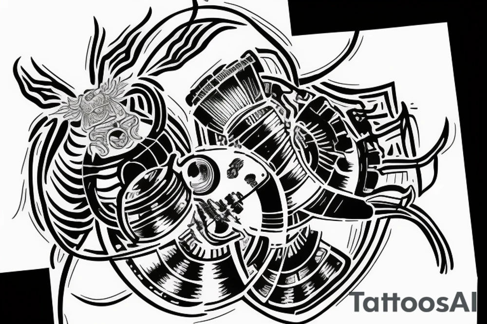 Scorpio with something related to music or djing tattoo idea