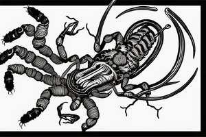 Scorpion with something related to music or djing tattoo idea
