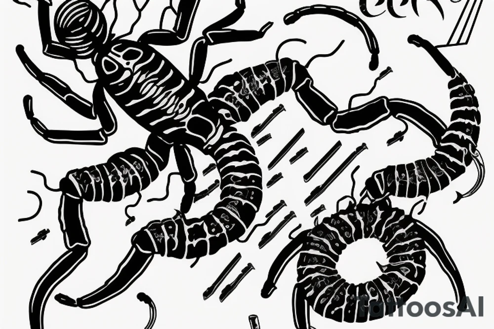 Scorpion with something related to music or djing tattoo idea